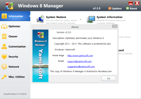 Yamicsoft Windows 8 Manager 2.2.8 Crack With Patch 2024